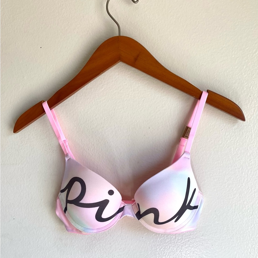 Victoria’s Secret PINK Wear Everywhere Push-up PINK Tye-dye Bra 32B